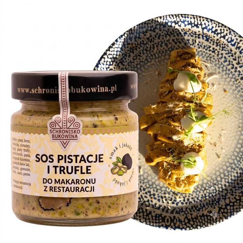 Image of Pistachio Truffle Pasta Sauce, Schronisko Bukowina, 212 Ml, Pasta Sauce, Pistachios, Truffles, Ready-made Sauce, Italian Cuisine