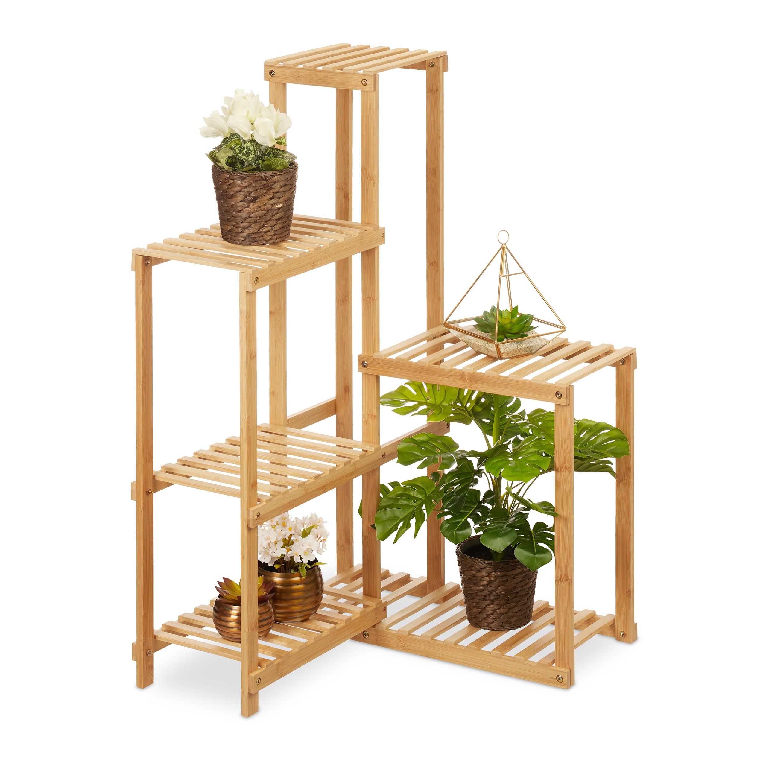 Plant Shelf In Natural - (w)62 X (h)101 X (d)62 Cm