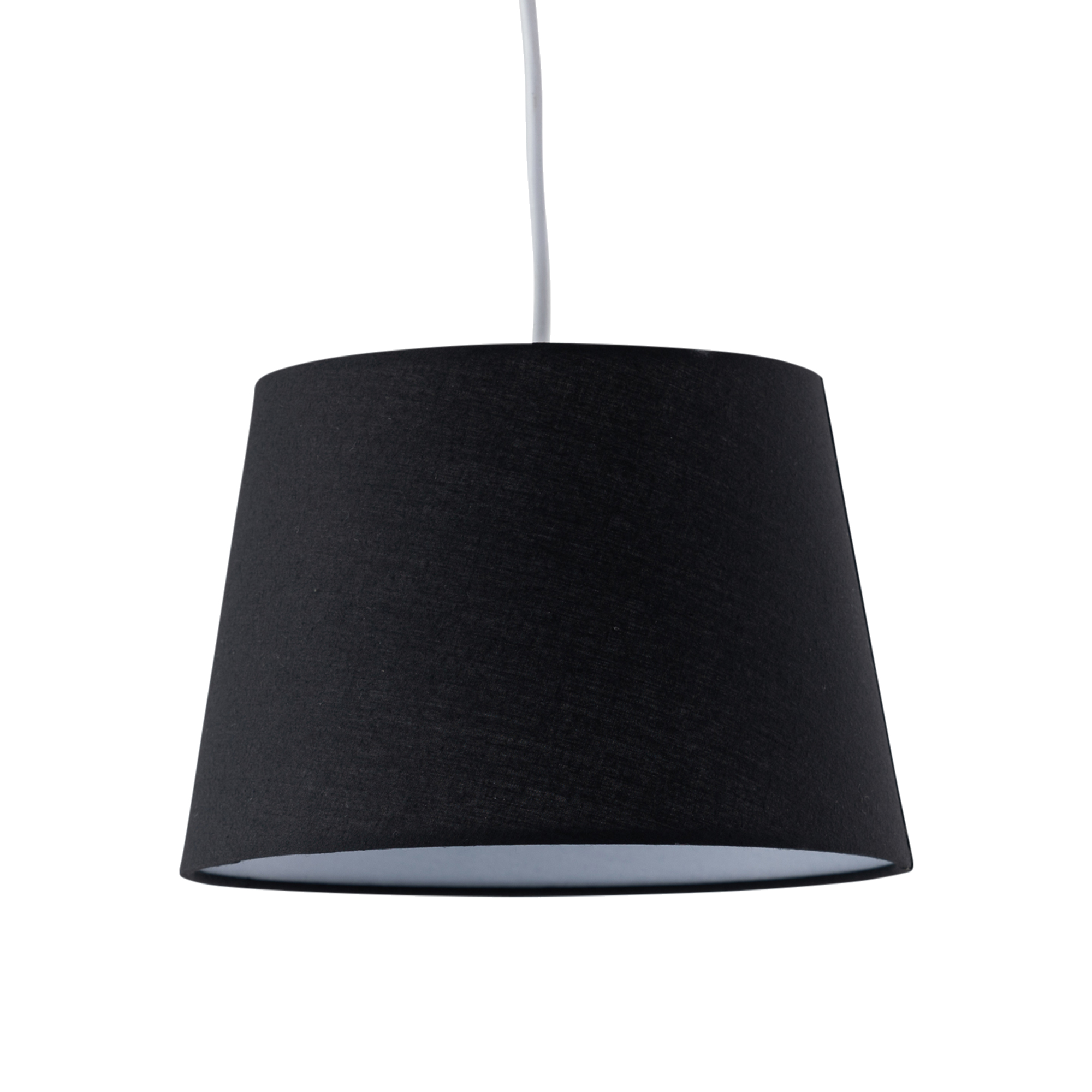 First Choice Lighting Black Cotton 23cm Tapered Cylinder Pendant or Shade
