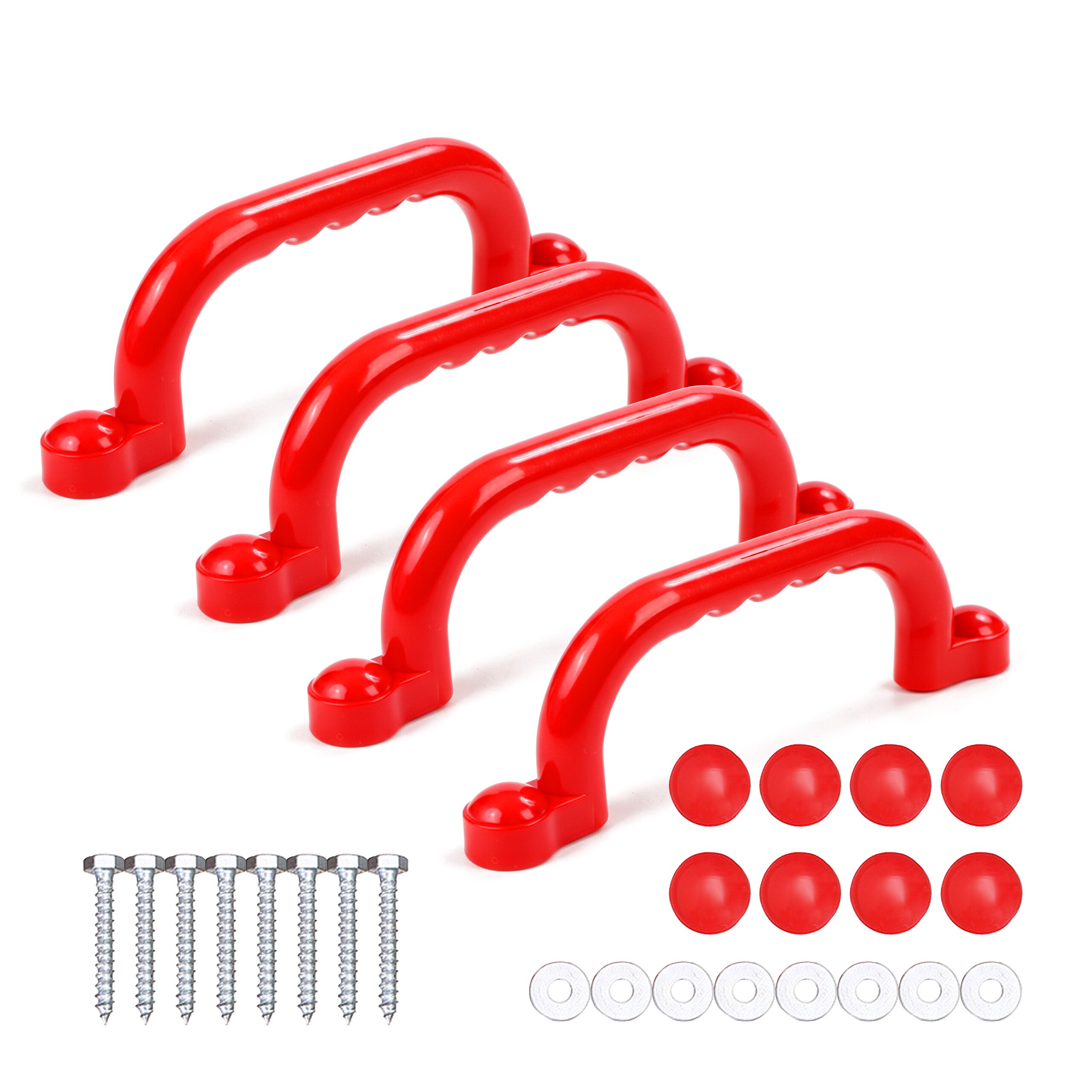 4 X Climbing Frame Handles In Red - 24 Cm