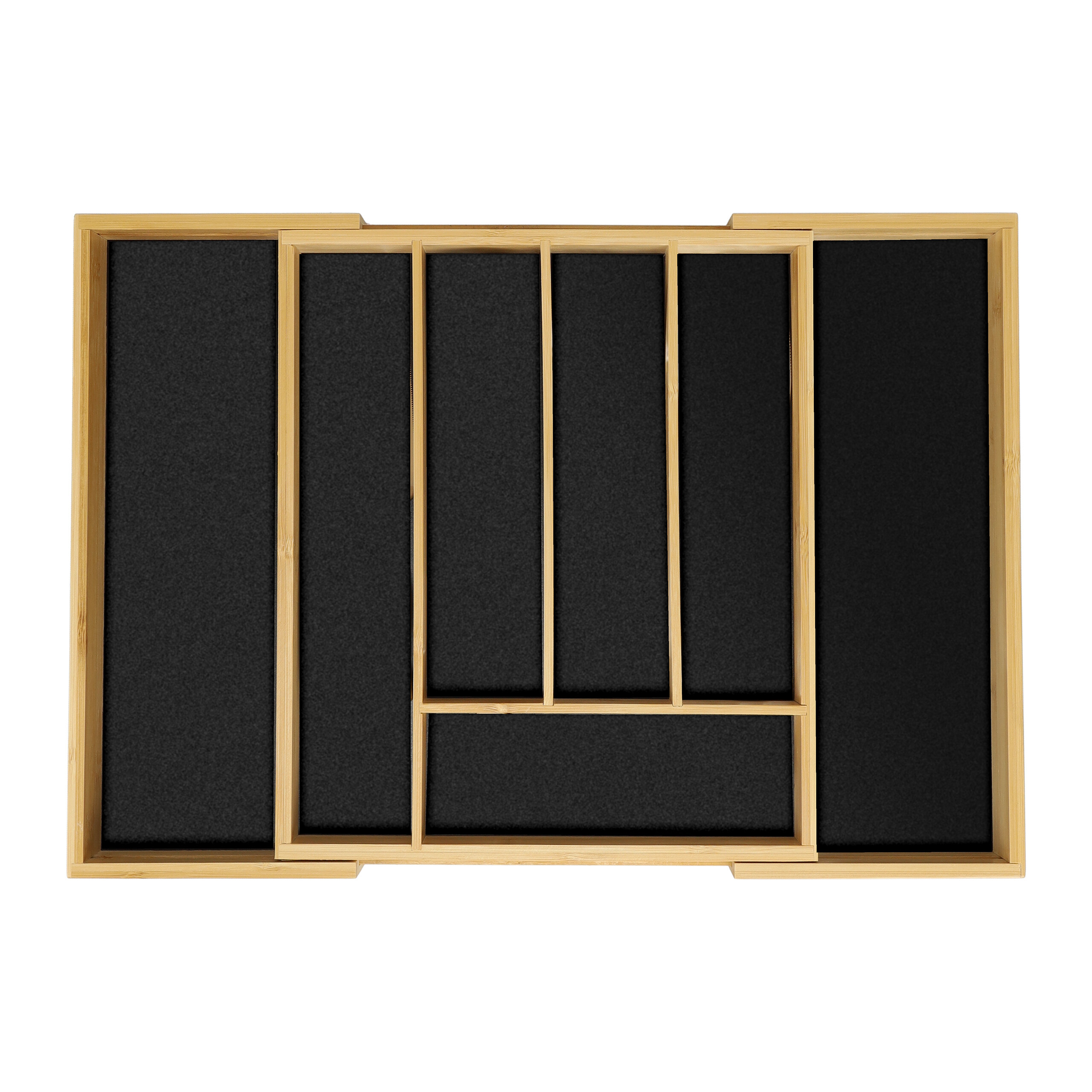 Cutlery Box In Natural Wood/ Black