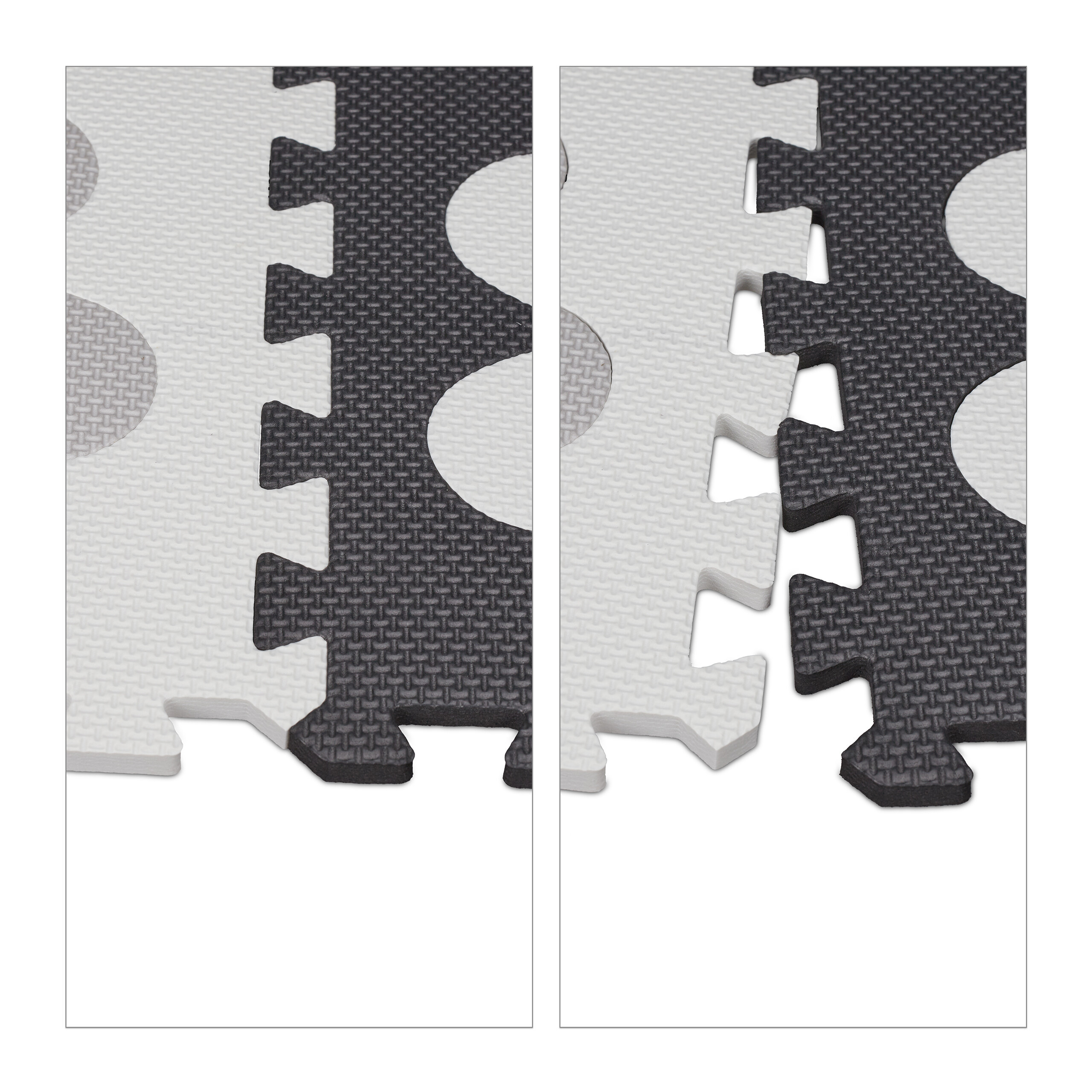 Puzzelmat met 34 stukjes in grijs/wit