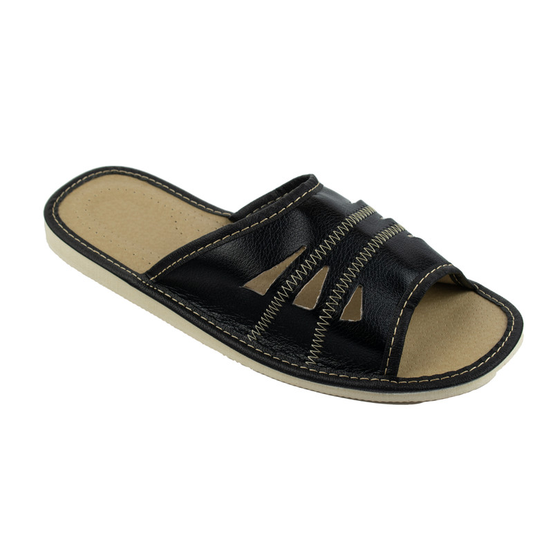 Black Men's Shoes With Triangular Cutouts On The Sides - Number 146