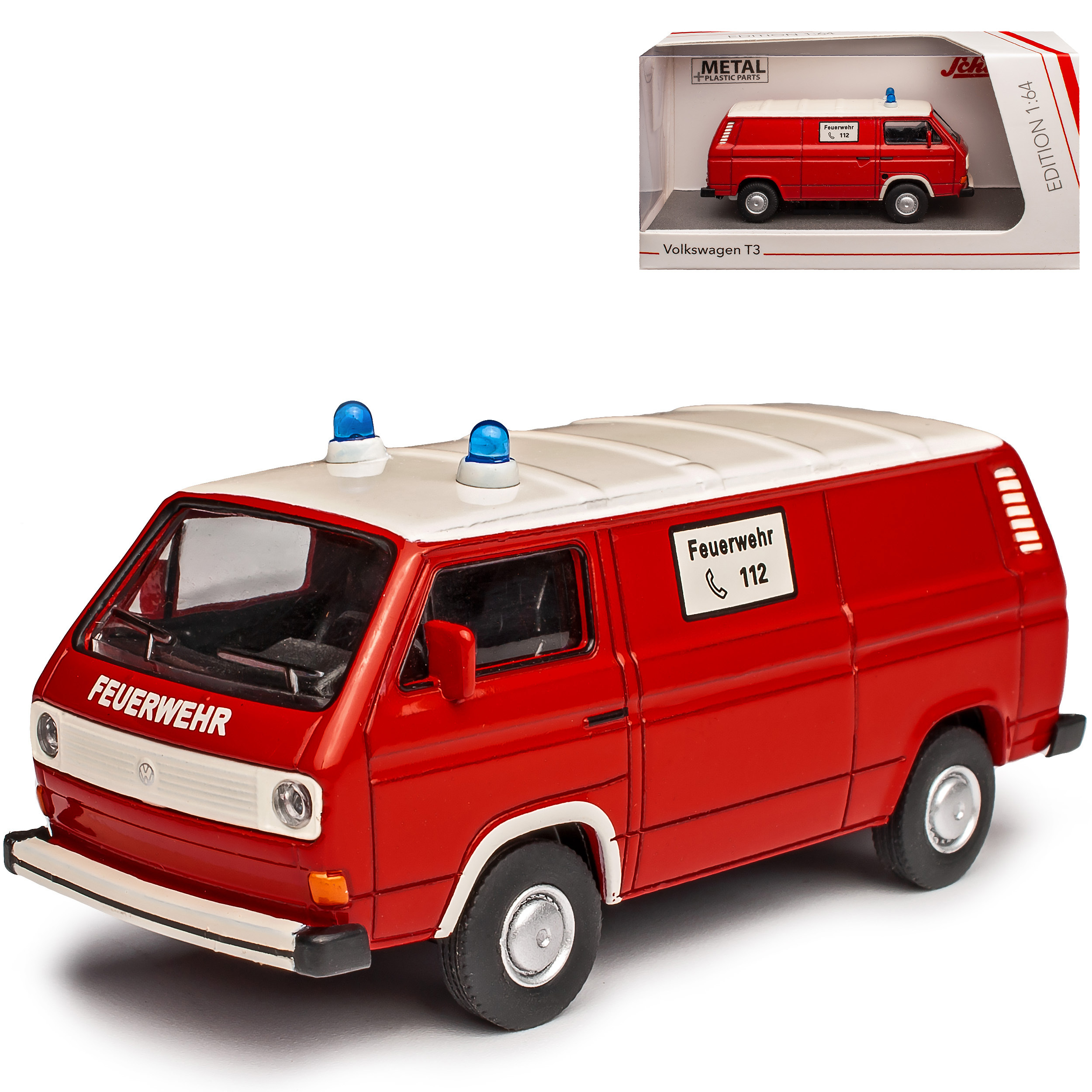 Vw T3 Fire Transporter 1979-1992 1/64 Schuco Model Car