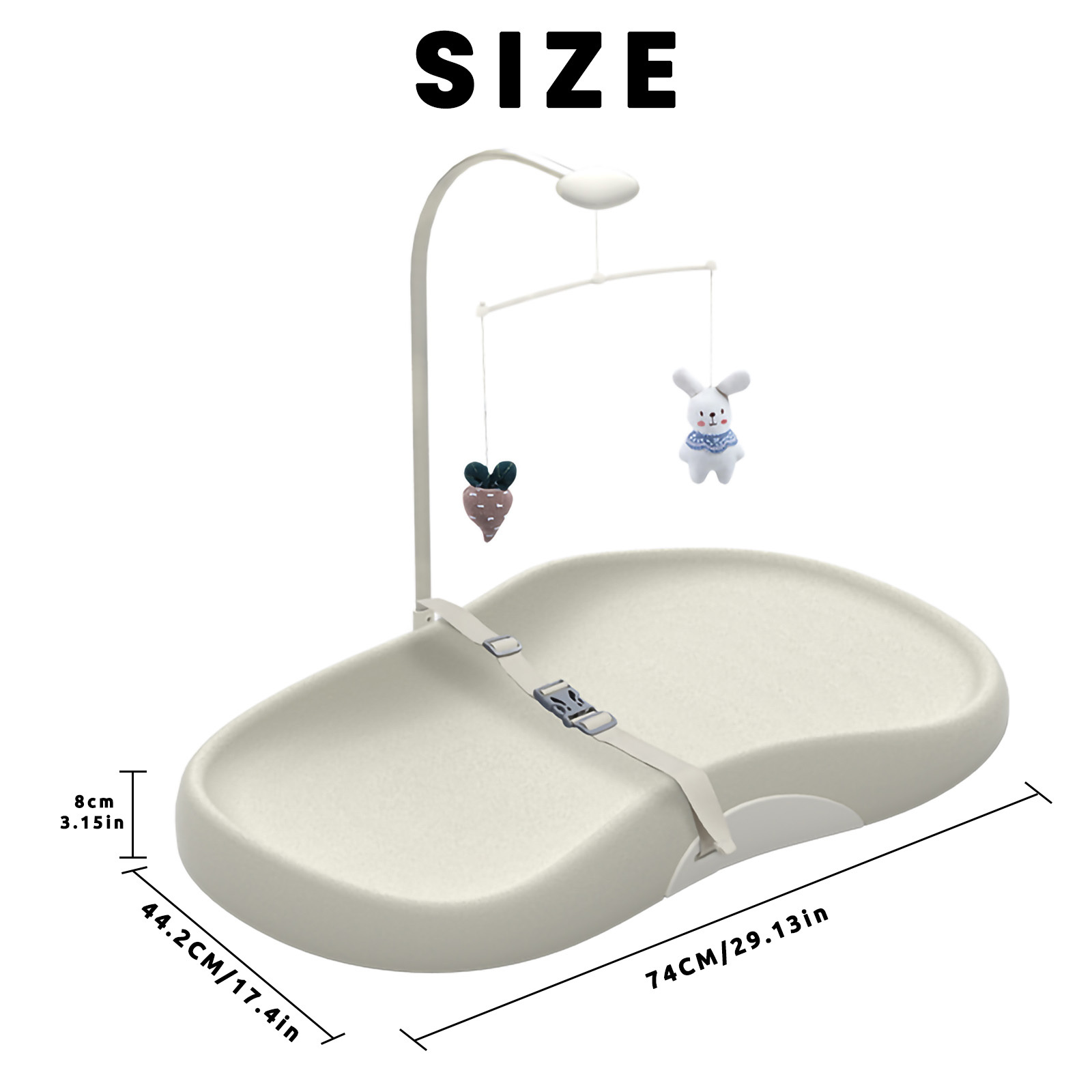 Lunaluke Sanitary Baby Changing Table, Multi Purpose Diaper Station, Washable Care Pad with Detachable Sensory Toys, Portable Childcare Console, Antimicrobial Changing Platform