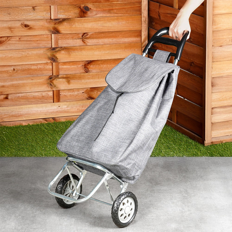 Grijze Winkelwagen met Tas, 30L