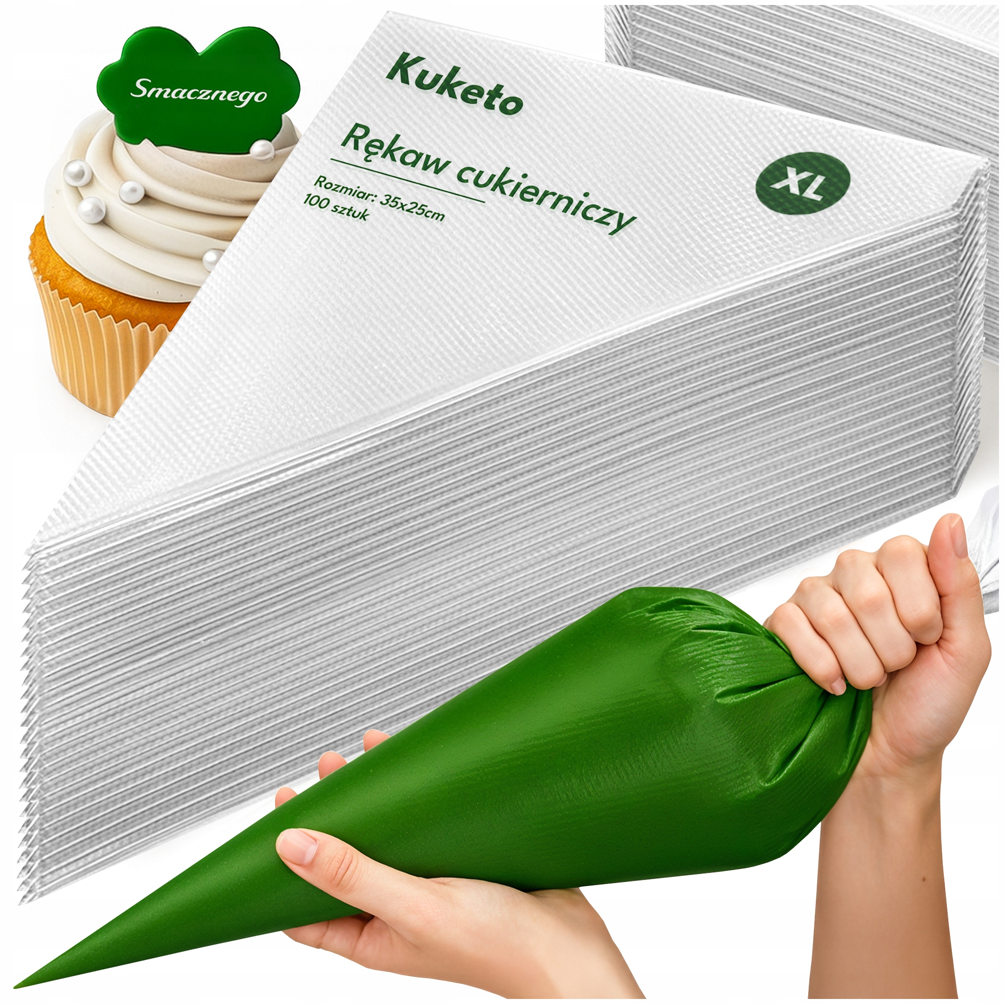 TEMU Kuketo – Einweg-Spritztüte, 100 Stück, zum Dekorieren von Kuchen, Cupcakes, Cremes und Backwaren, professionelles Zubehör zum Kuchenverzieren,