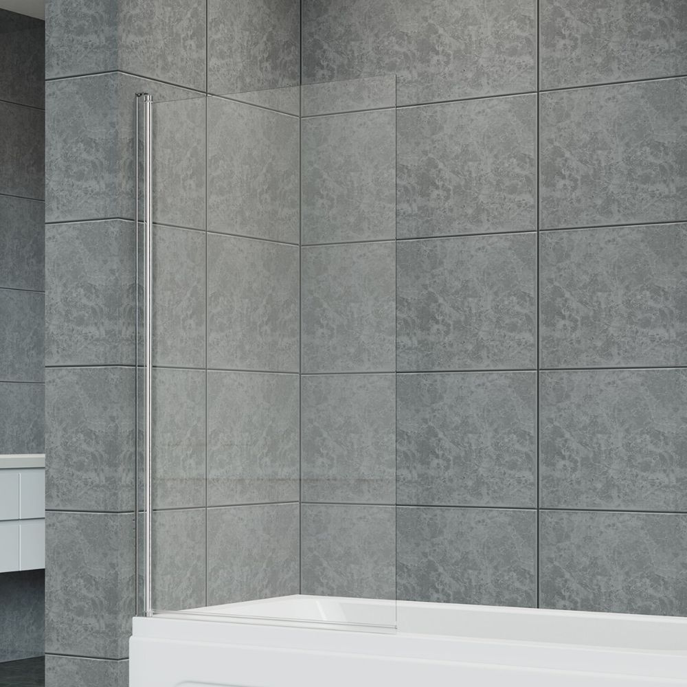 TEMU 4mm Clear Tempered Glass Over Bathtub Shower Screen Bathroom Wet Room Partition Bath Door Anti-splashing Panel 800x1400mm