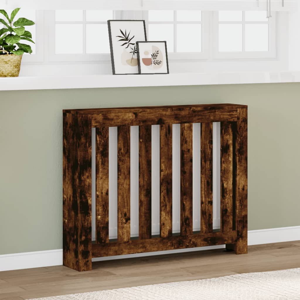 Image of Heater Cover, Modern Lattice Design Heating Cover, Heater Cover For Living Room, Heating Cover, Smoked Oak Wood Material