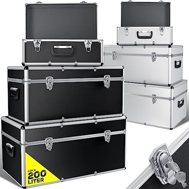 TEMU Masko簧 Set da 3 Scatole in Alluminio | Cassetta degli Attrezzi in Alluminio | Custodia in Alluminio | Cassetta degli Attrezzi | Cassapanca degli