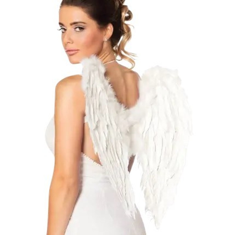 TEMU 52798 - Ailes de plumes ange, taille 50 x 50 cm, blanc, , messager céleste, accessoire, enfant Jésus, déguisement, fête de thème, carnaval