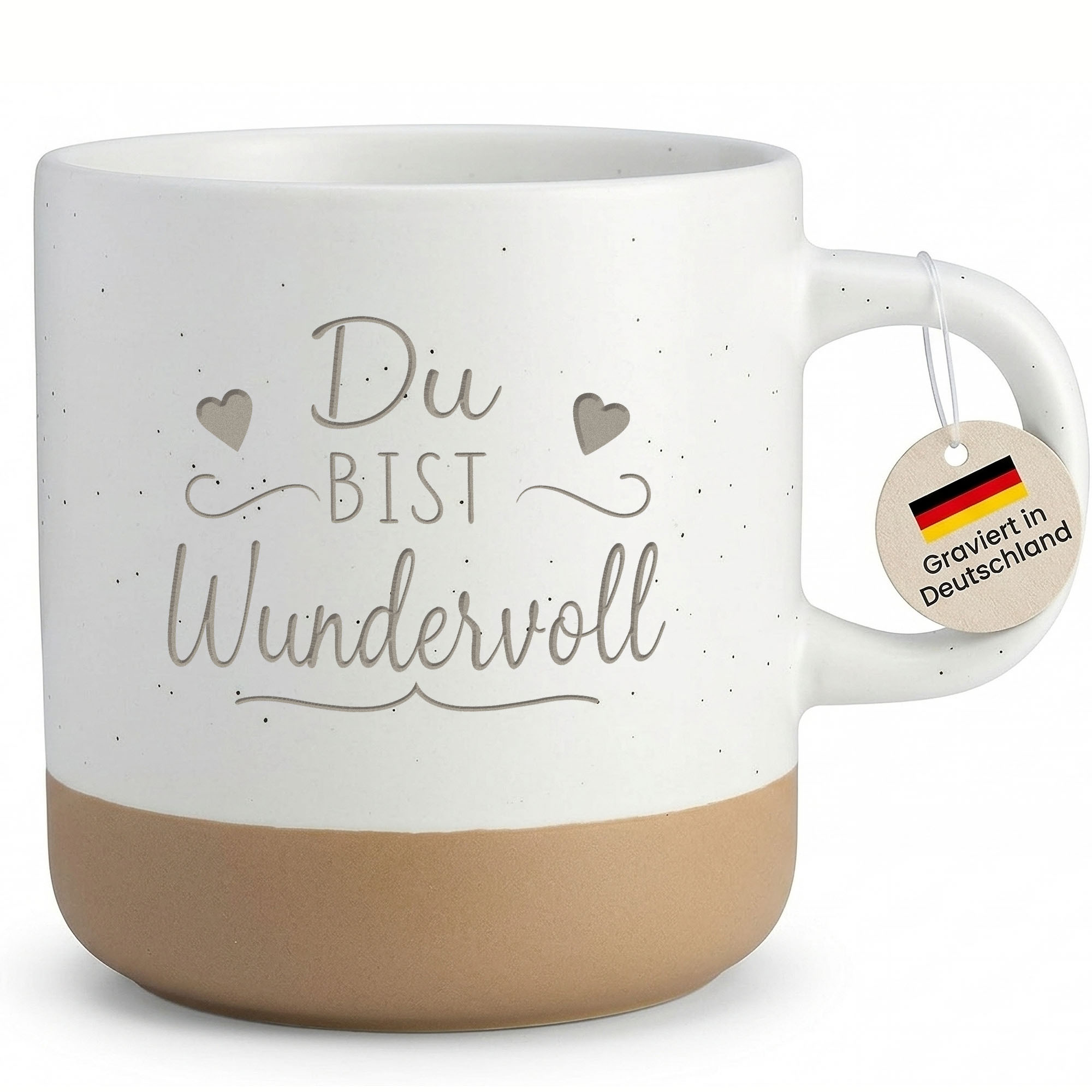Coffee Cup Engraving You Are Wonderful For Woman, Girlfriend, Mom Love Gift, Gift Idea Birthday Christmas Anniversary, Cup Stoneware - Handle Right