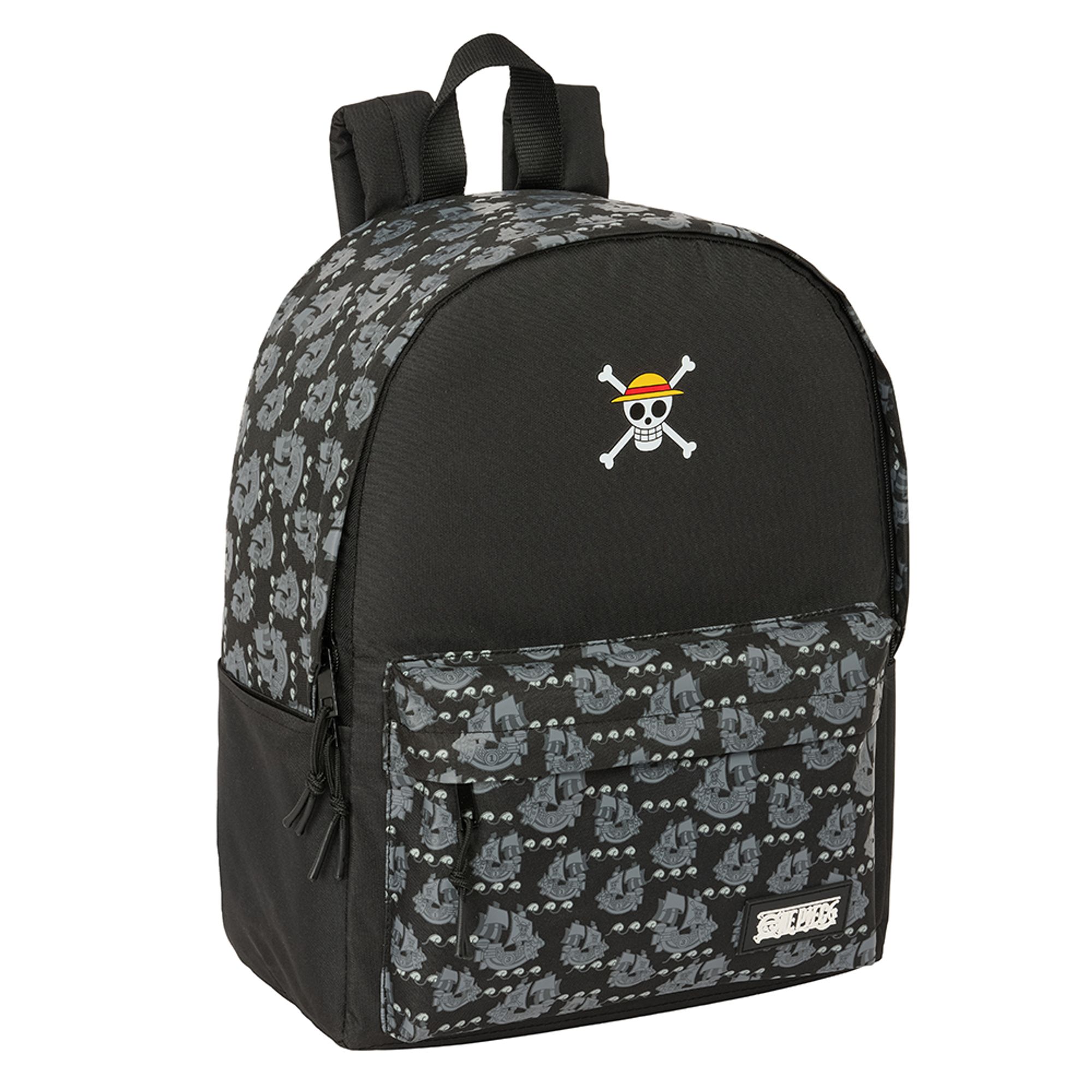 Image of Safta | Versatile Backpack For 14.1" Laptop 1 Piece Pirates, Padded Compartment, Padded Back And Base, Interior Zipper Pocket, Water Bottle Holder And Front Pocket