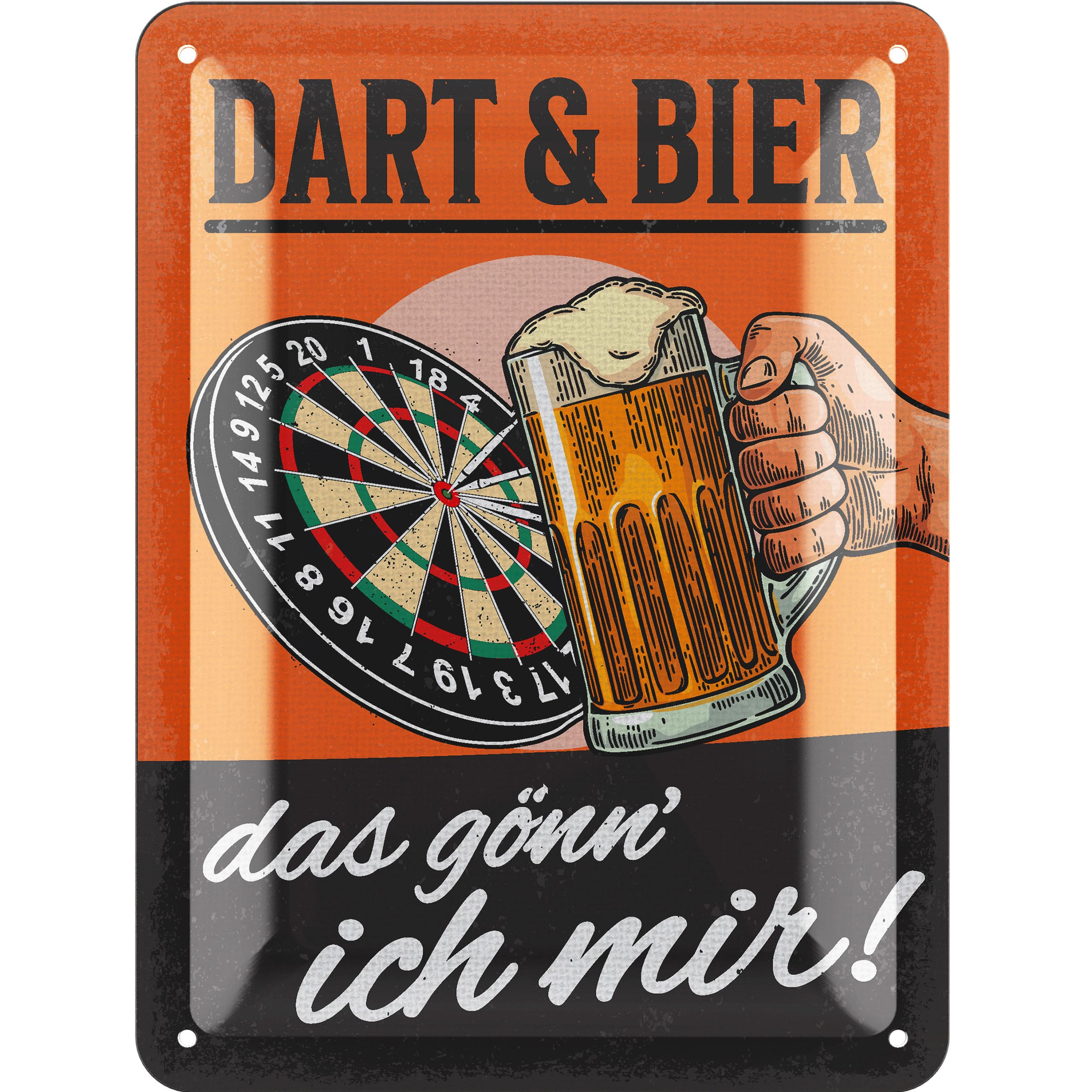 Image of Retro Tin Sign Darts And Beer - Bar And Party Room Decoration - Decor - Funny Gift For Men - Darts Sign - Bar Decor - Vintage Metal Sign 15x20cm Classic Edition