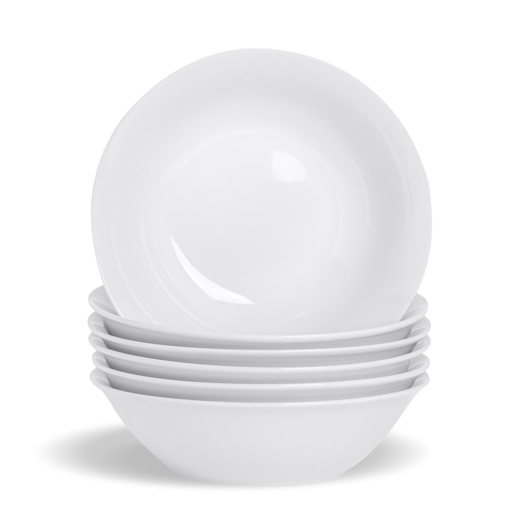 TEMU 6pcs White Cereal Bowls Set - 18cm Dishwasher Safe Soup Bowl For Salad, Serving, Soup, Pasta, Rice, Cereal
