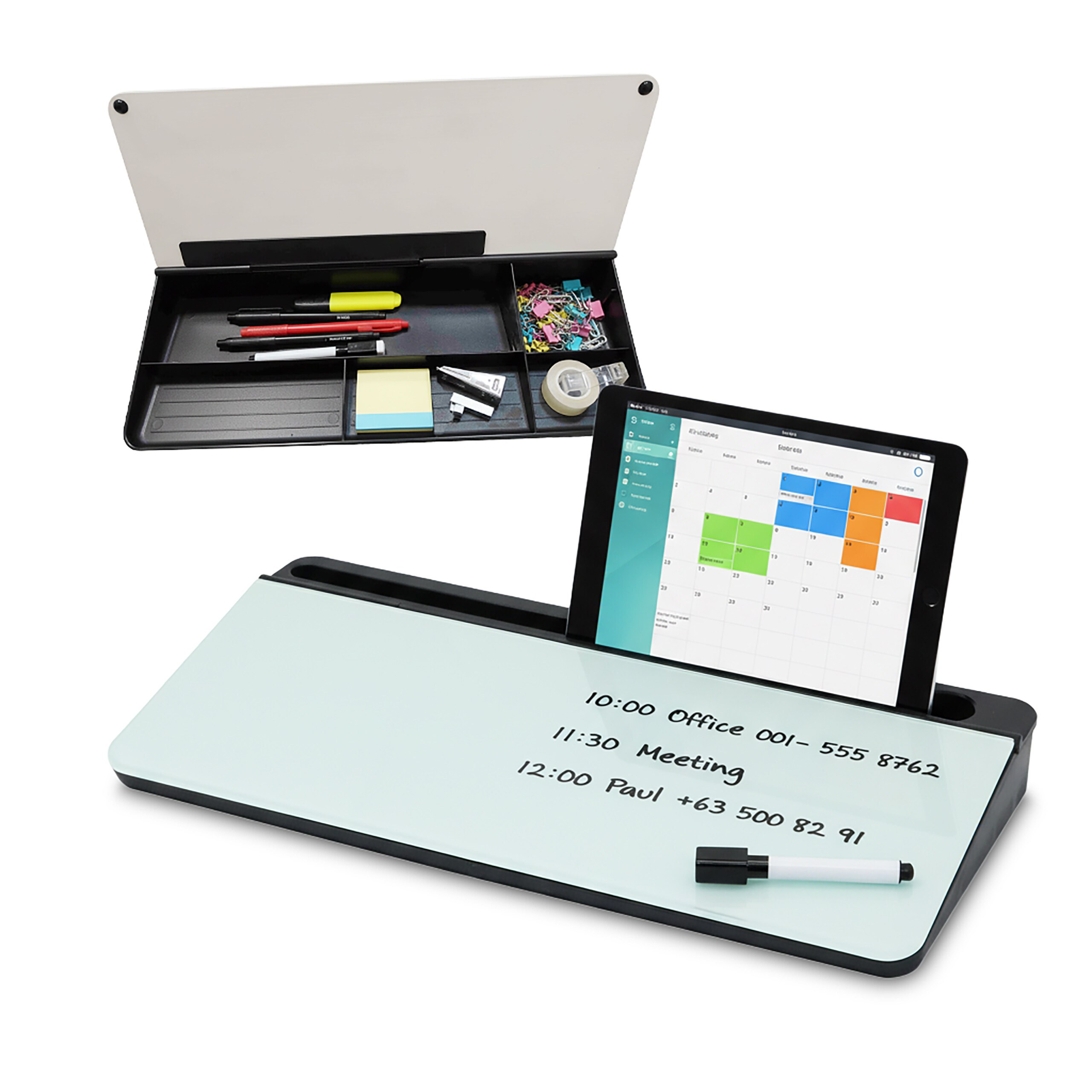 Desk Organizer In Black - (w)40 X (h)5.5 X (d)18 Cm
