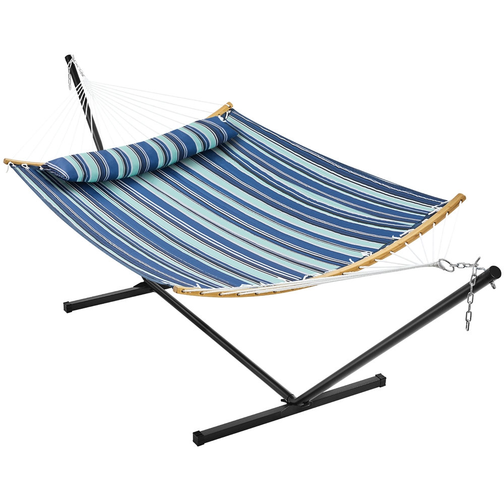 Costoffs Hammock With Stand & Pillows Xxl Double Hammock With Metal Stand For 2-3 People Hanging Swing