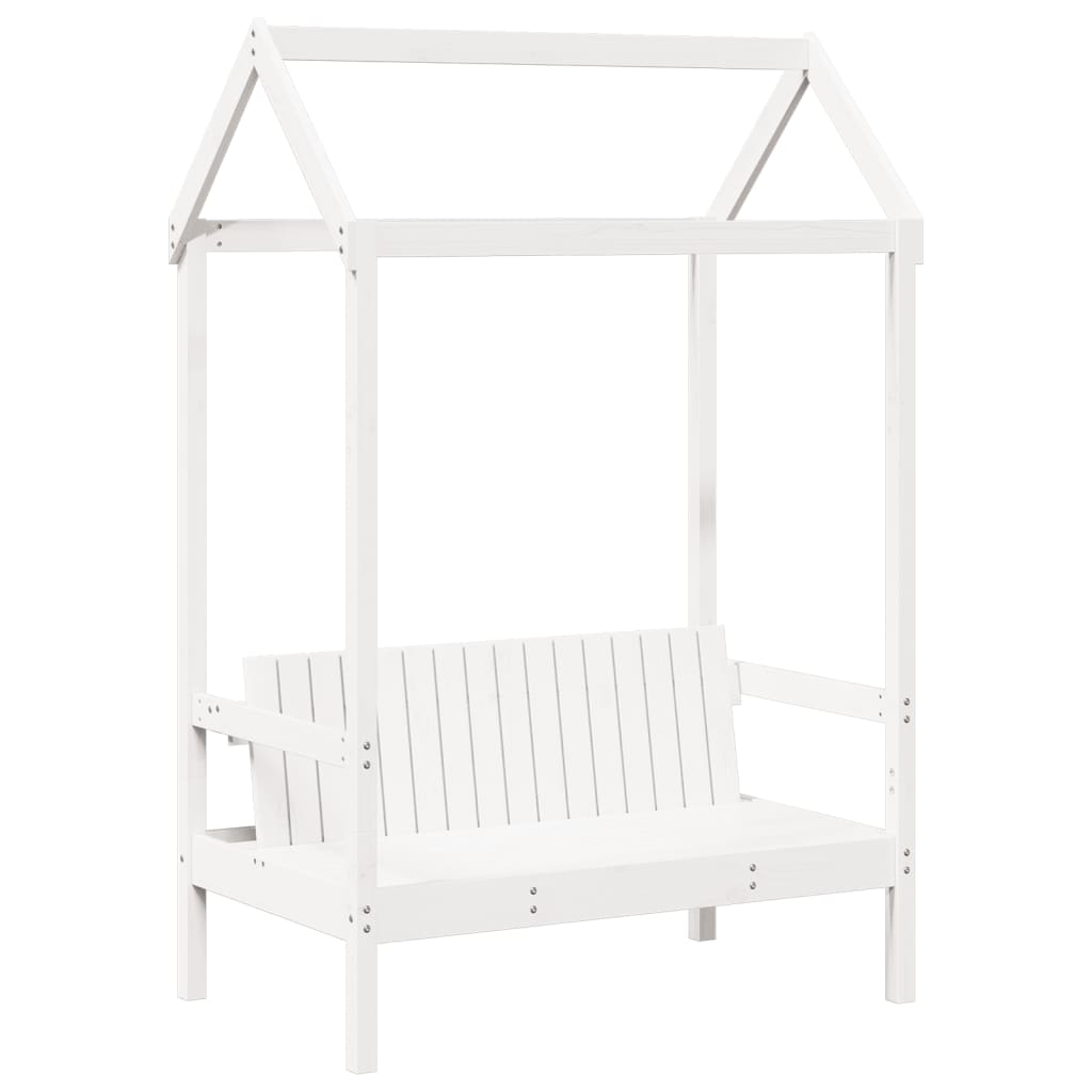 Furniture set, Bed and Bench Set with Roof without Mattress White 80x200 cm