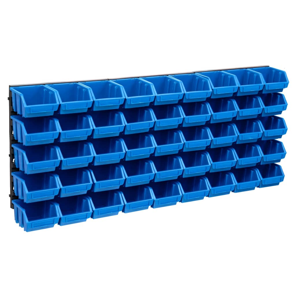 Vidaxl Container Set 48-piece For Small Parts With Wall Panels, Wall Shelf, Workshop Pegboard, Stackable Boxes, Tool Rack, Storage System