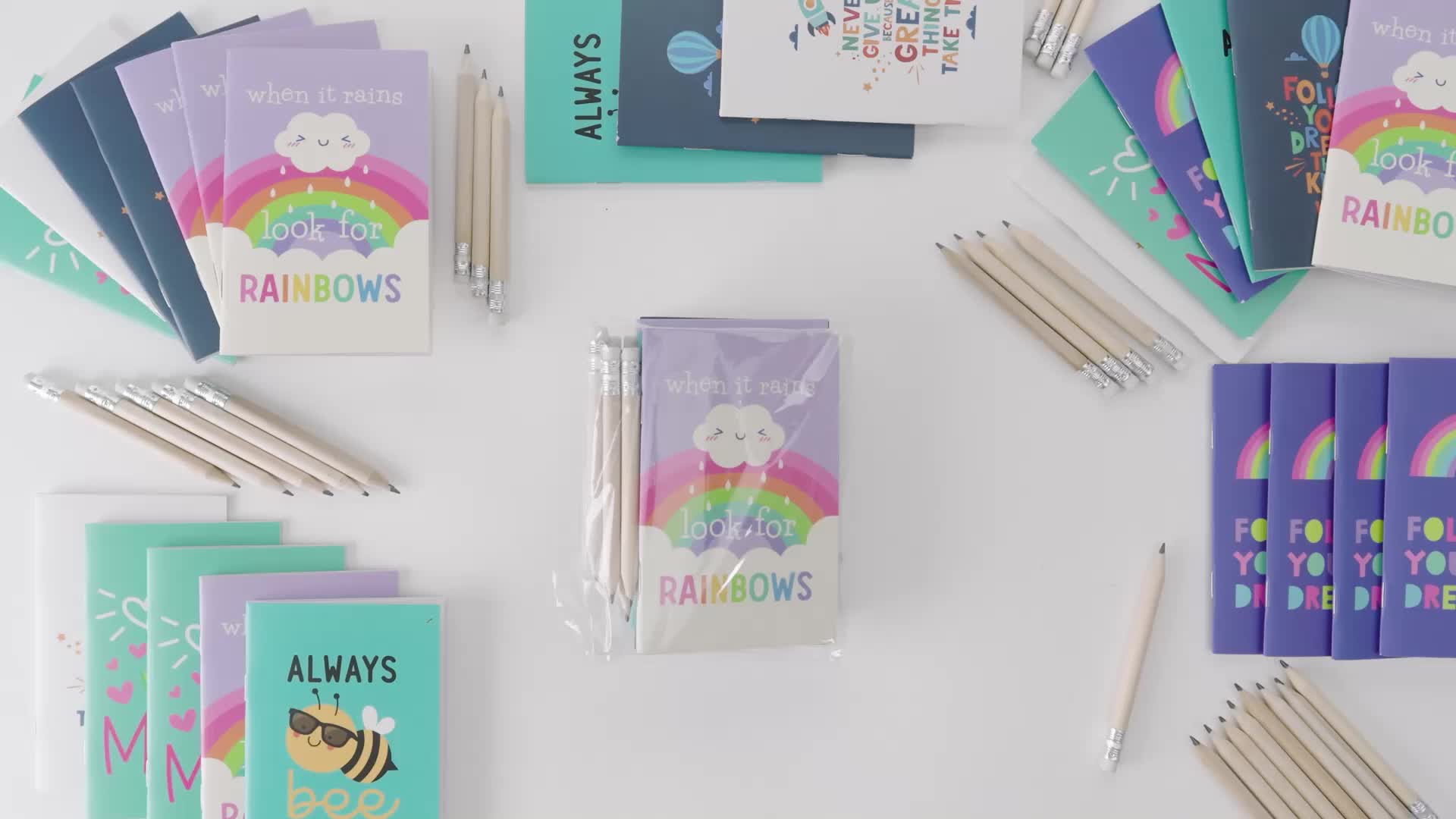 Evelay 6pcs Mini A7 Pocket Notebooks with Pencils