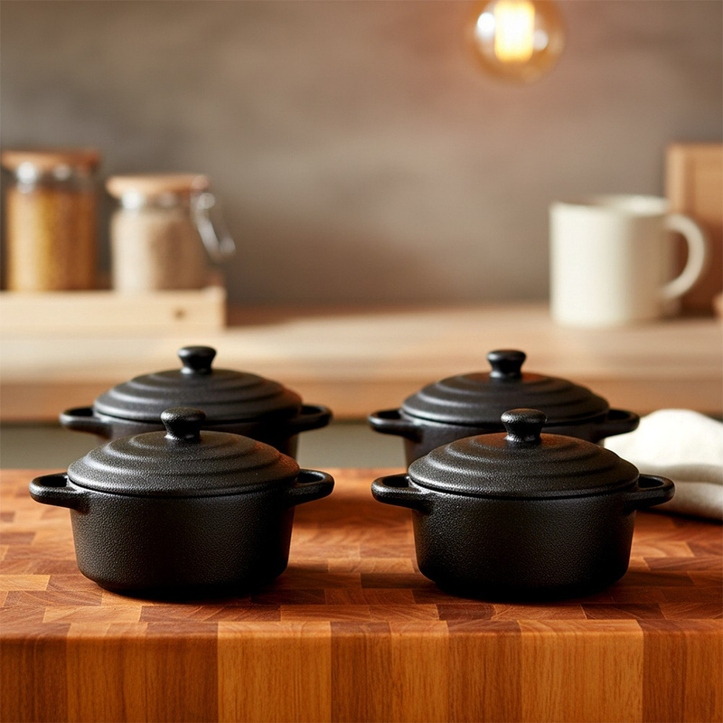 Image of Porcelain Ramekins With A Lid, 150 Ml, 4pcs.