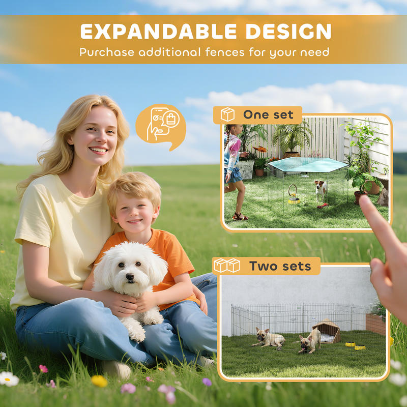 Modulaire stalen kooi met 6 panelen en 1 deur