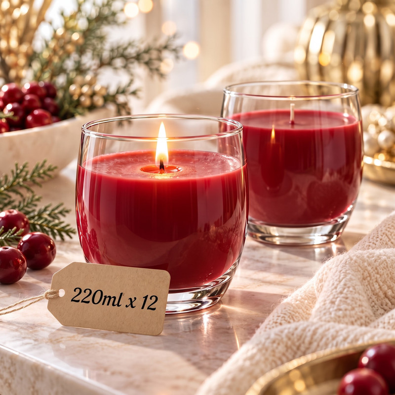 Image of 12-piece Set Of 220ml Candle Jars, Transparent Glasses For Diy Candles, Scented Candles, And Soy Wax, Glass Containers For Candle Making, Candle Jars For Home Decor And Gifts