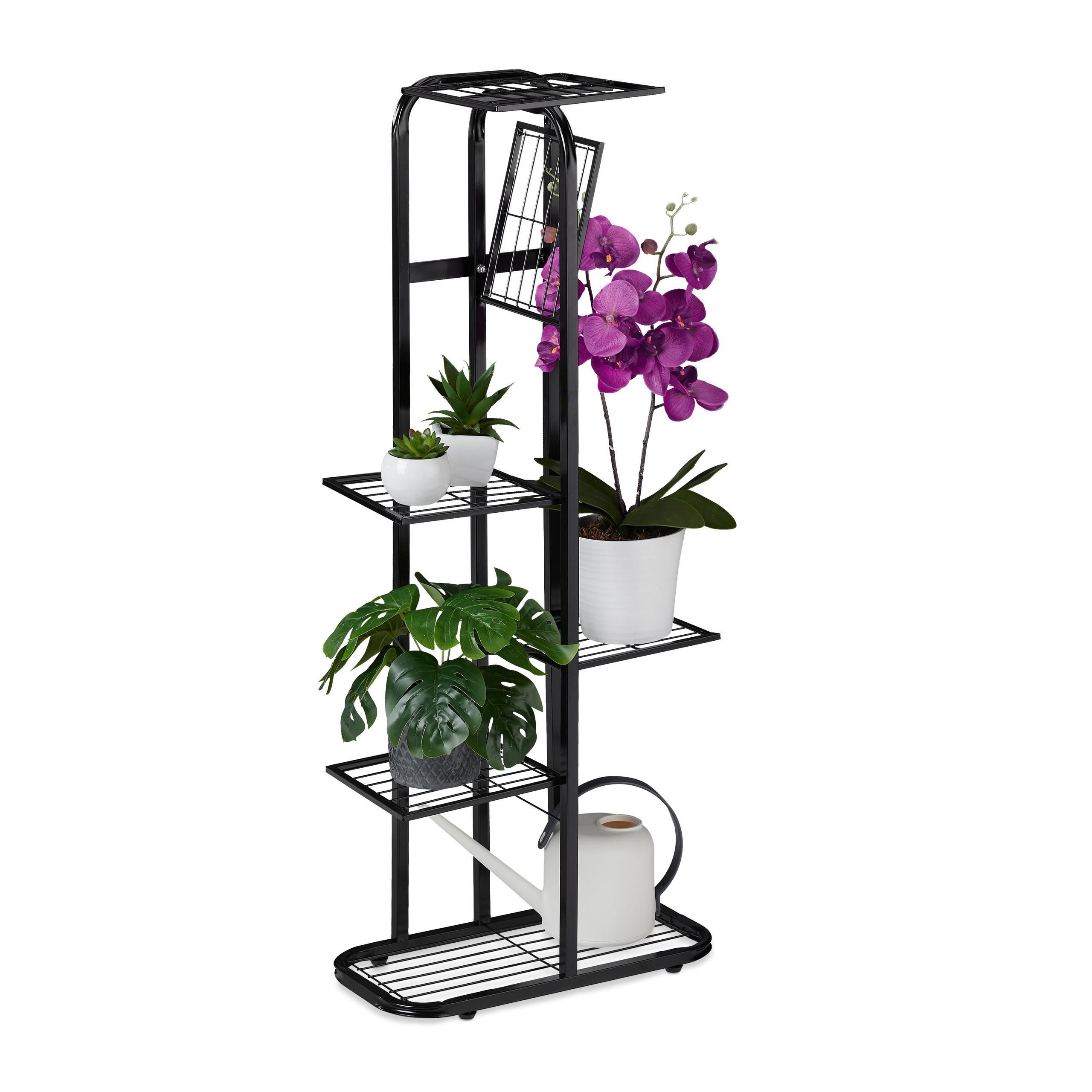 Flower Ladder In Black - (w)44 X (h)107 X (d)24 Cm