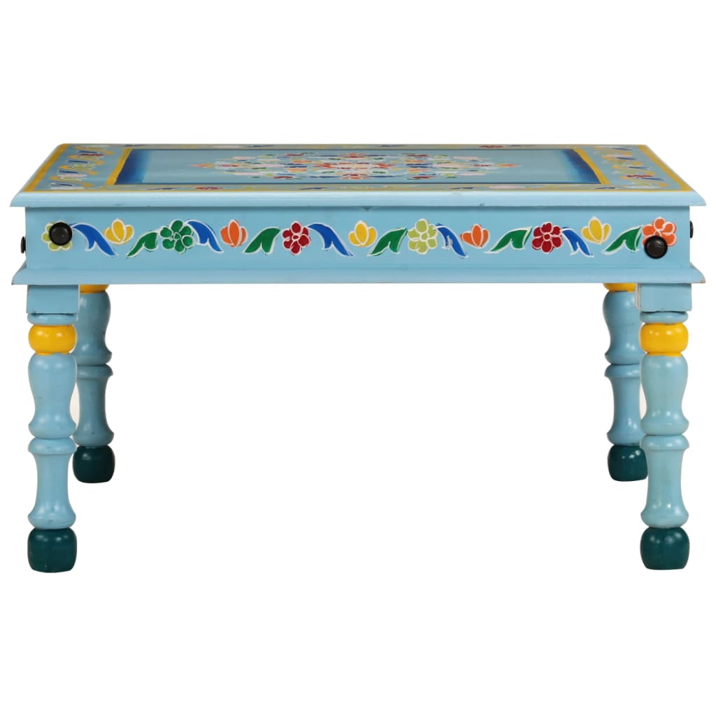 Image of Hand-painted Solid Mango Wood Coffee Table For Living Room