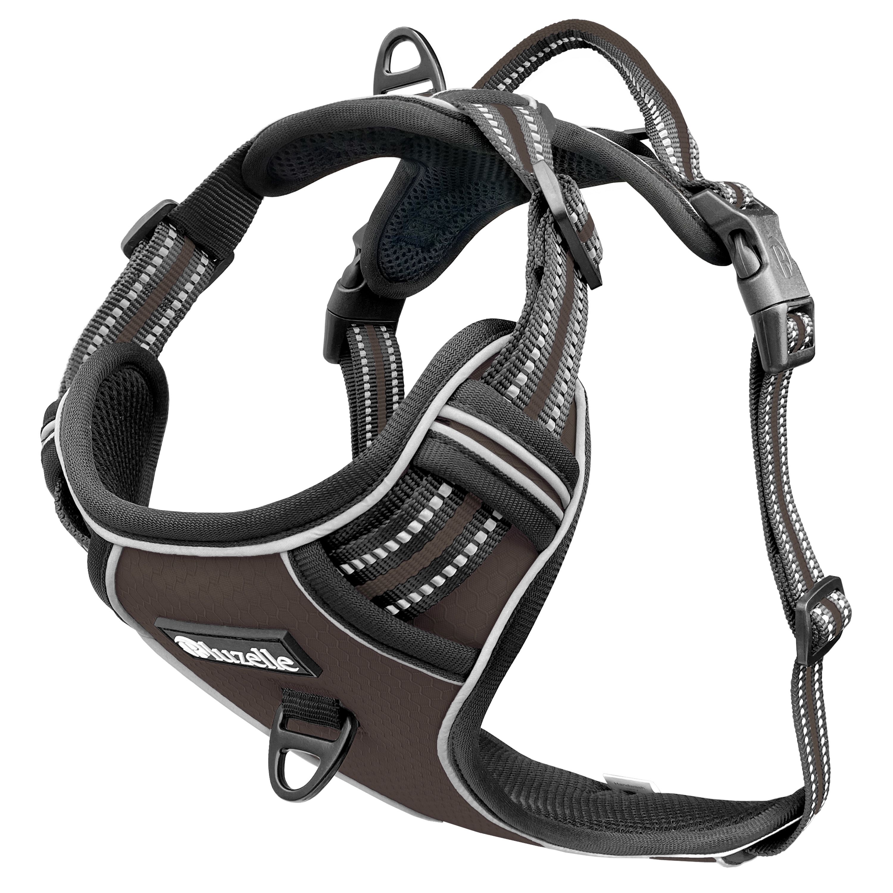 Bluzelle Dog Harness For Small Dogs, Reflective Chest Harness With Handle & Pocket For Gps , Anti-pull Dog Vest Dog Warning Vest, Breathable Reflective Straps, - Xs