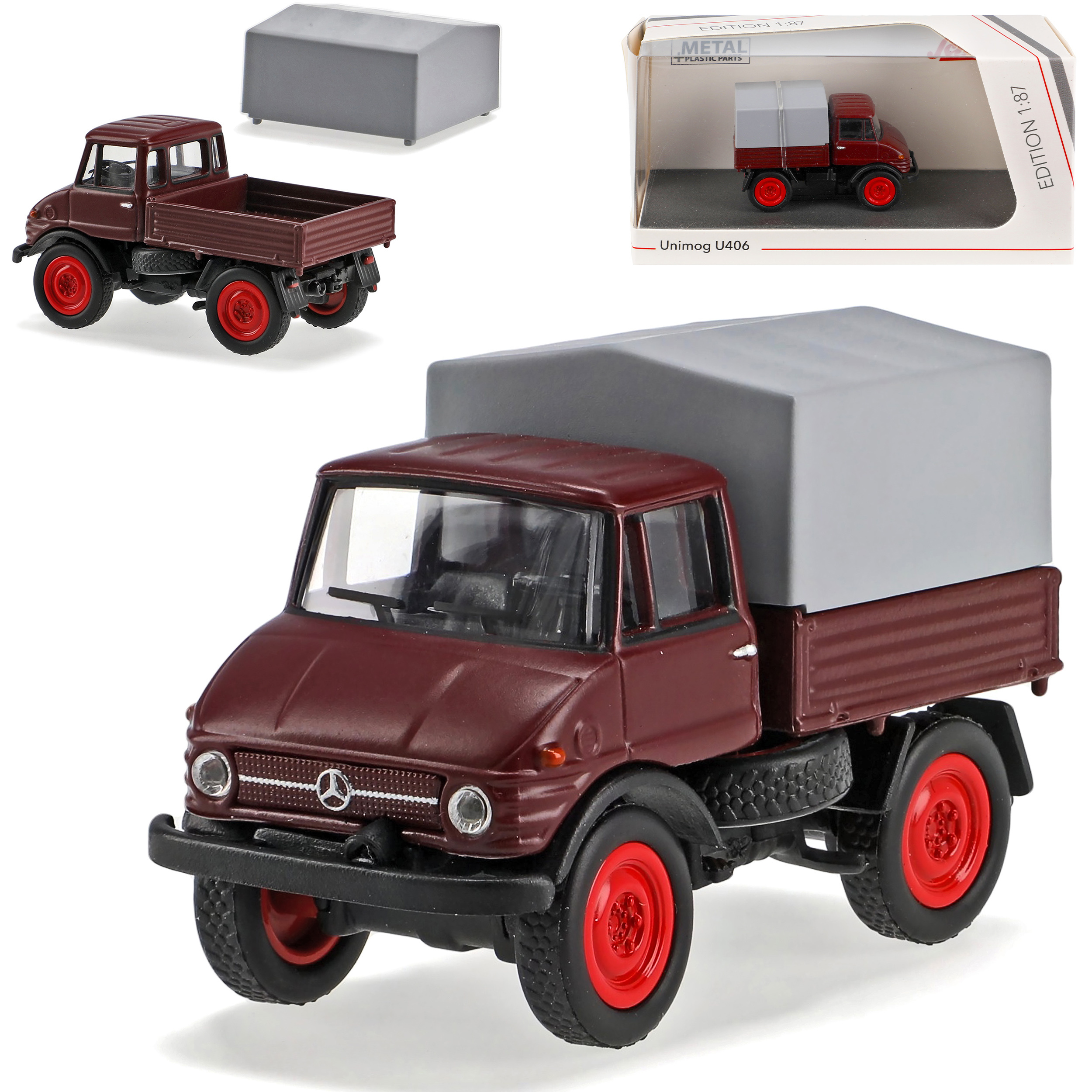 Image of Mercedes-benz Truck Bed With Removable Tarpaulin U406 1963-1989 H0 1/87 Schuco Model Car Model Car