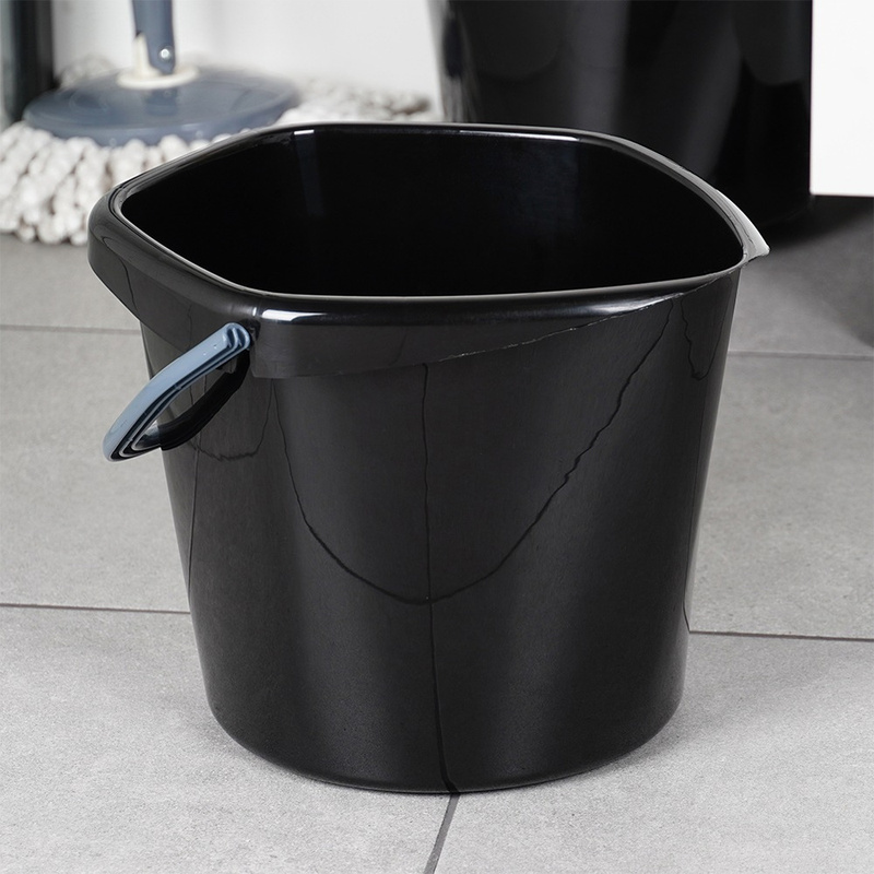 TEMU Schwarzer Kunststoffeimer, 10 Liter
