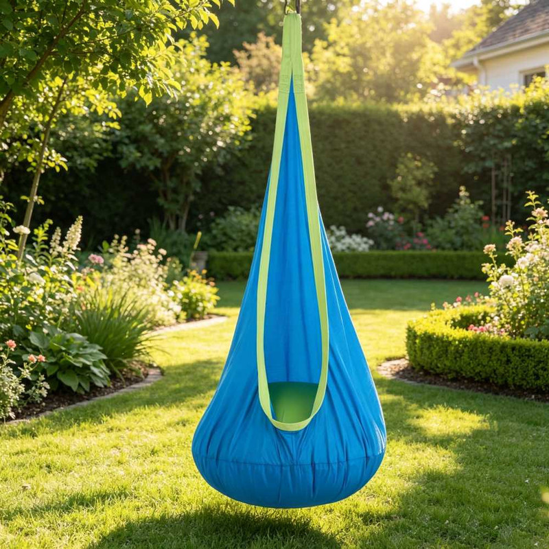 Blue Indoor and Outdoor Dual Purpose Swing Chair with Accessories