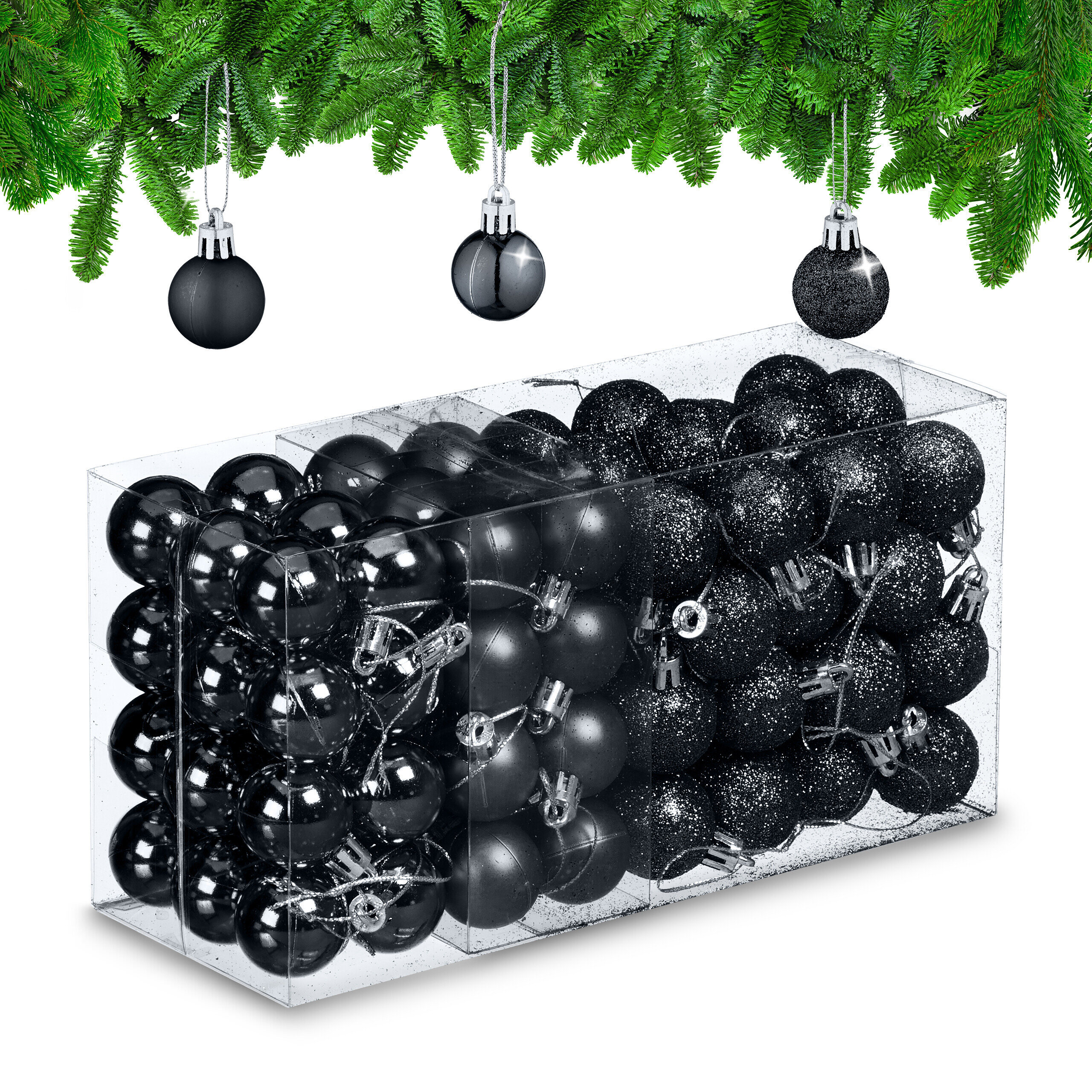96pcs. Christmas Ball Set In Black