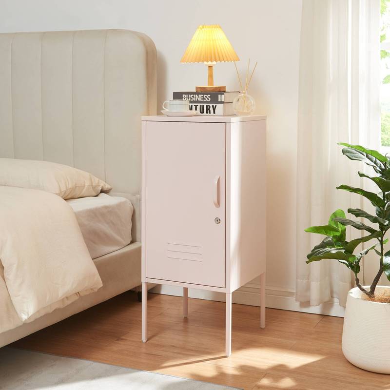 Image of Hausjärvi Nightstand With Lockable Door, 82 X 35 X 35 Cm, Steel
