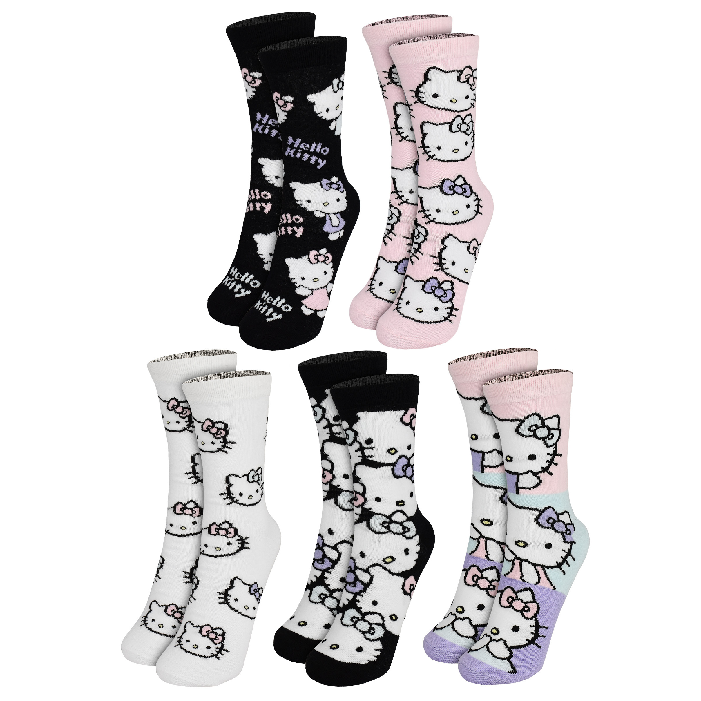 Hello Kitty Socks For Women - Allover Women's 38-43 (5-pack)