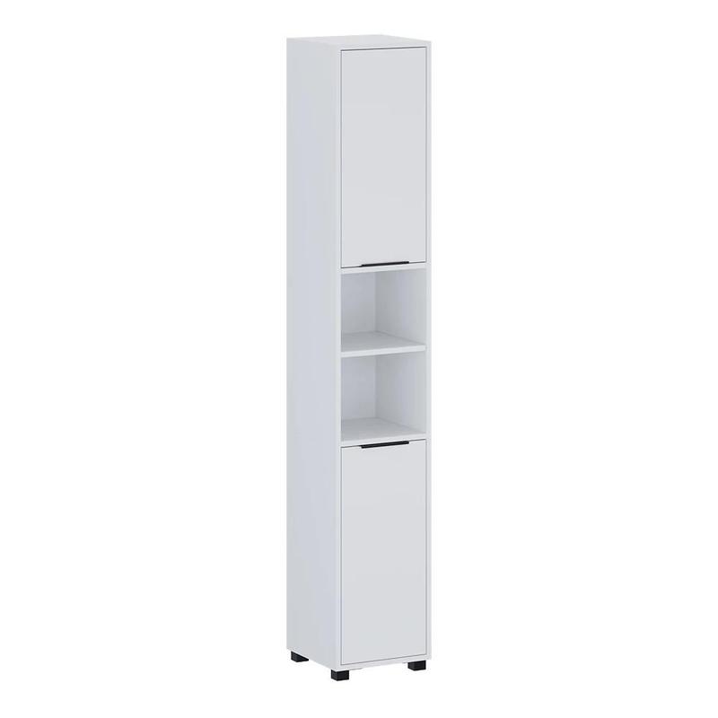 Image of White Bathroom Cabinet 30 X 176 Cm With 2 Doors, Tall Cabinet, Narrow Bathroom Cabinet, Bathroom Furniture, 15mm Particle Board