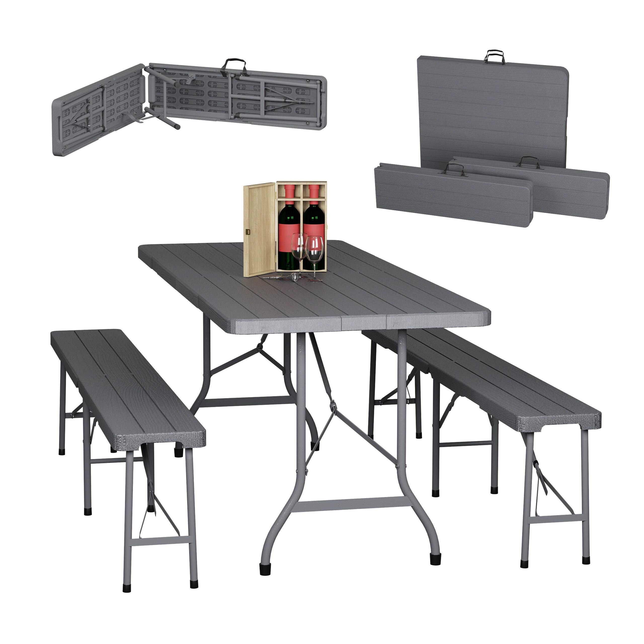 3pcs Beer Tent Set In Grey