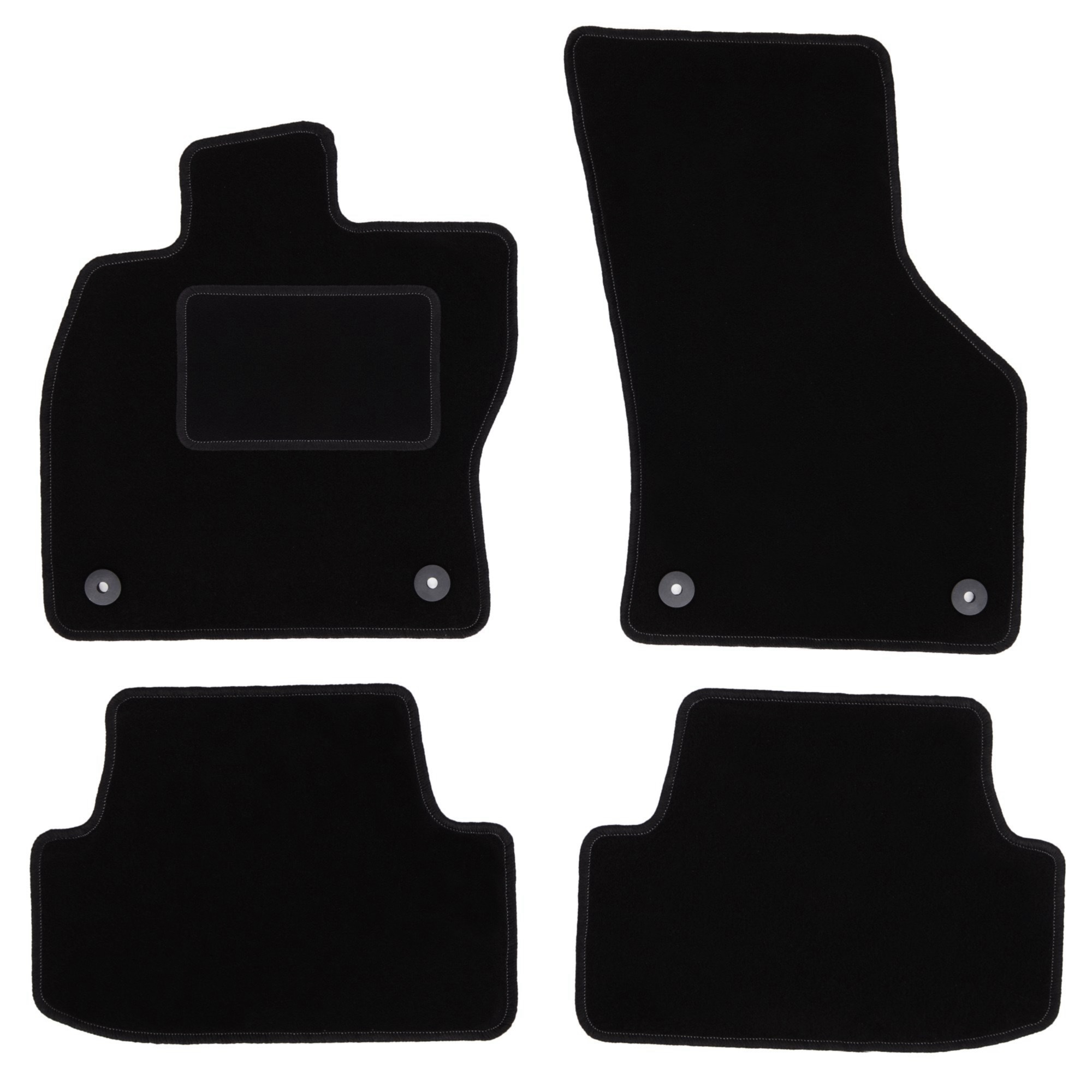 TEMU Velvet Black Car Mats For Golf Vii , Hatchback, Estate, (2012-)
