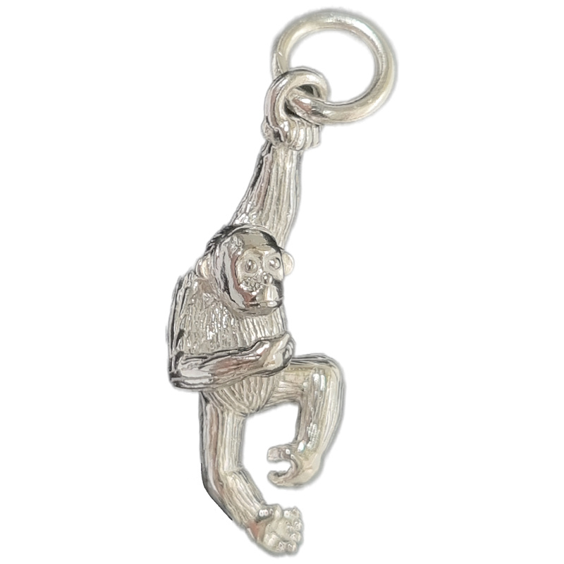 Sterling Silver Monkey Charm, Pet Lover Gift