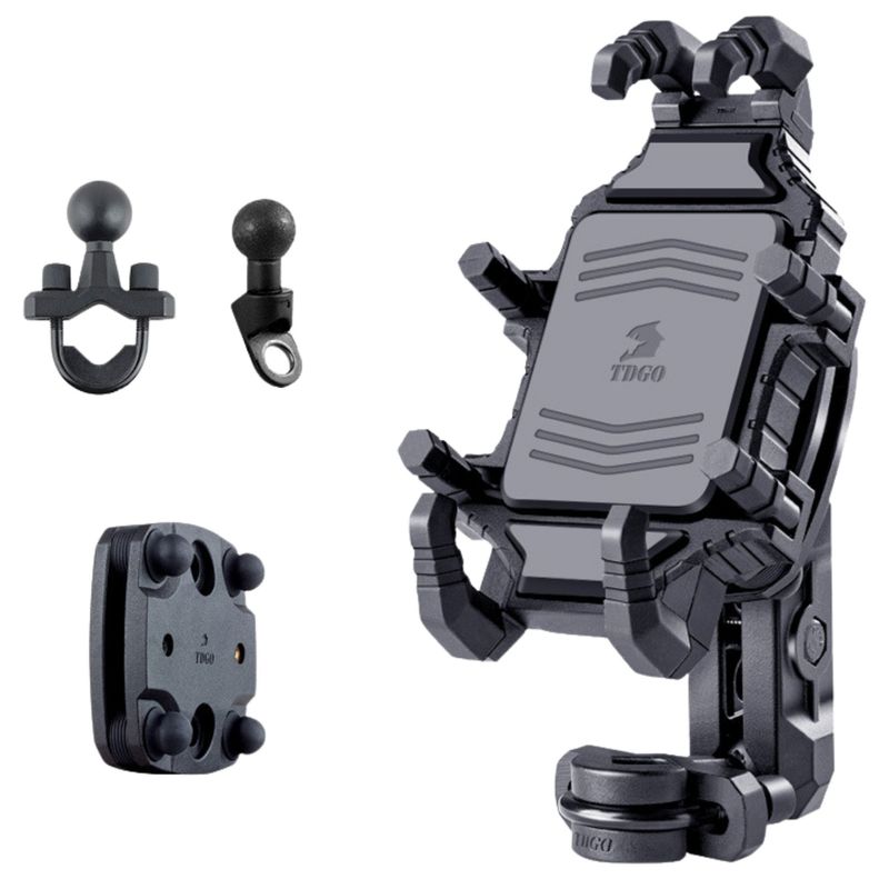 TEMU Motorcycle Phone Holder With Anti-vibration Module, Stable Navigation Mount, Shock-resistant, Universal Holder For Motorcycles, Bicycles, And