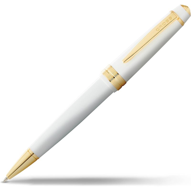 White Light Ballpoint Pen | Fine Nib Black Ink Refillable Gift Desk: retailer-supplied image