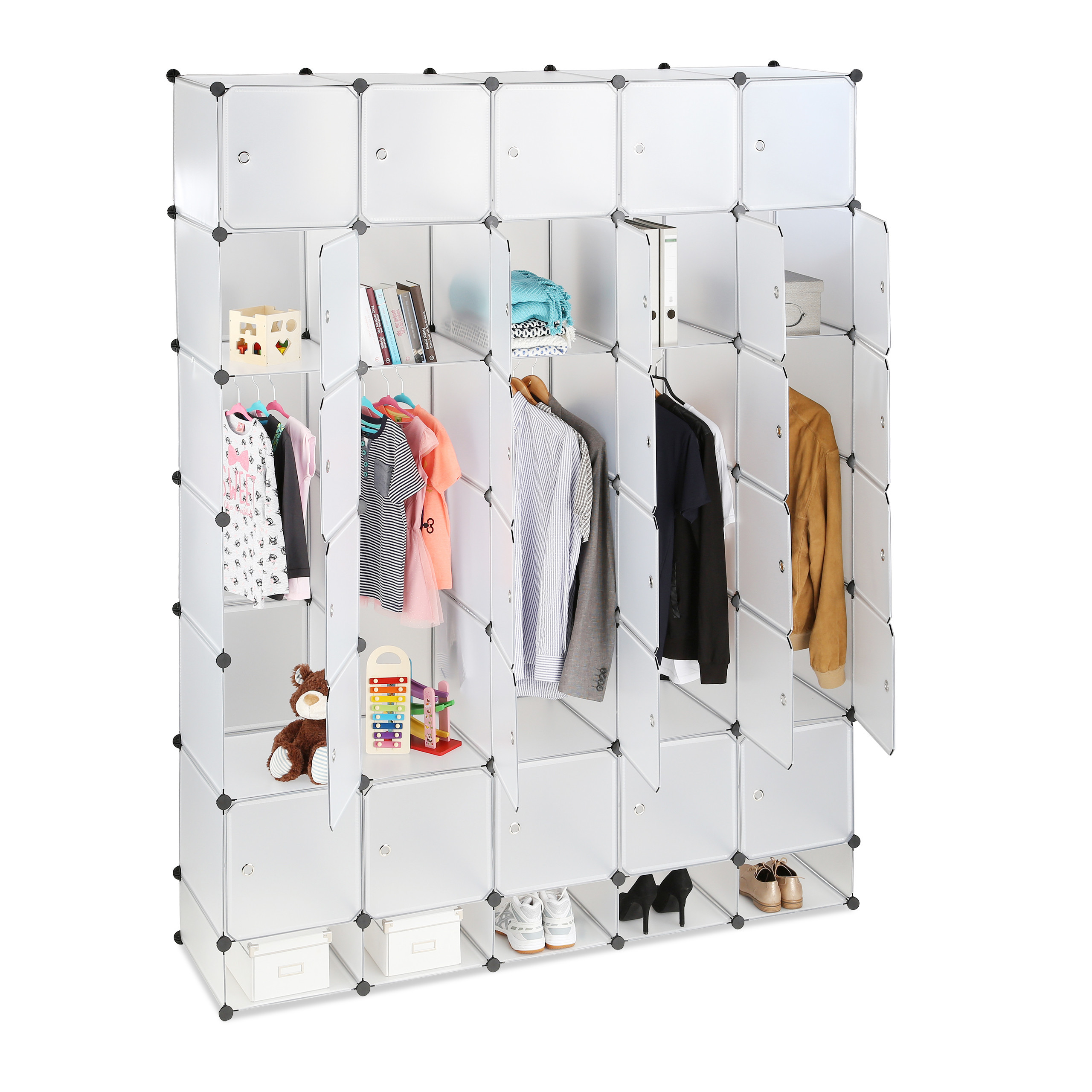 Wardrobe Clip System In Transparent - (w)180 X (h)234 X (d)46.5 Cm
