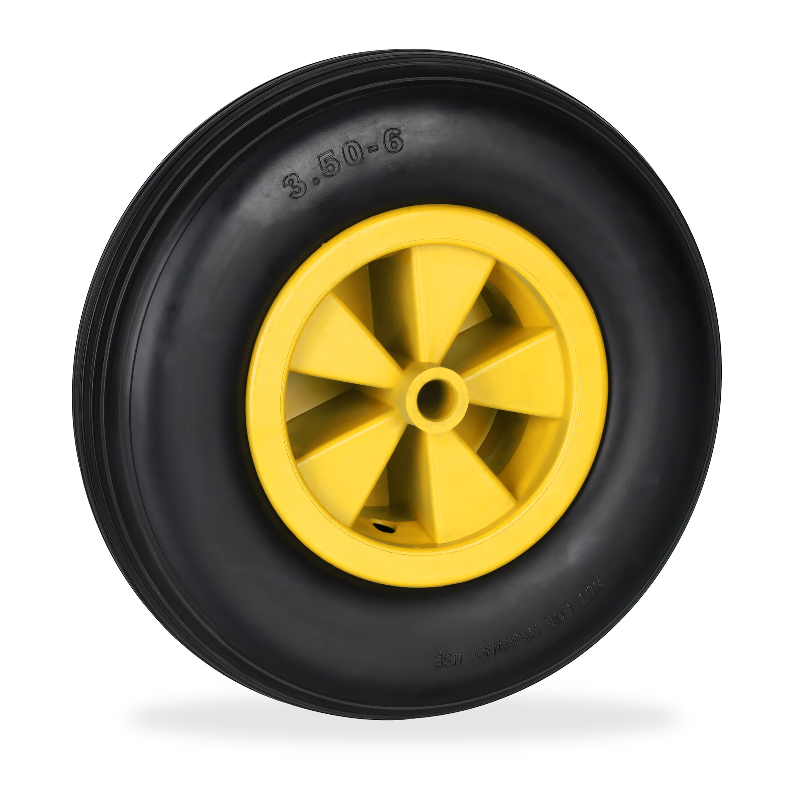 Handcart Wheel In Black/yellow - 3.50-6