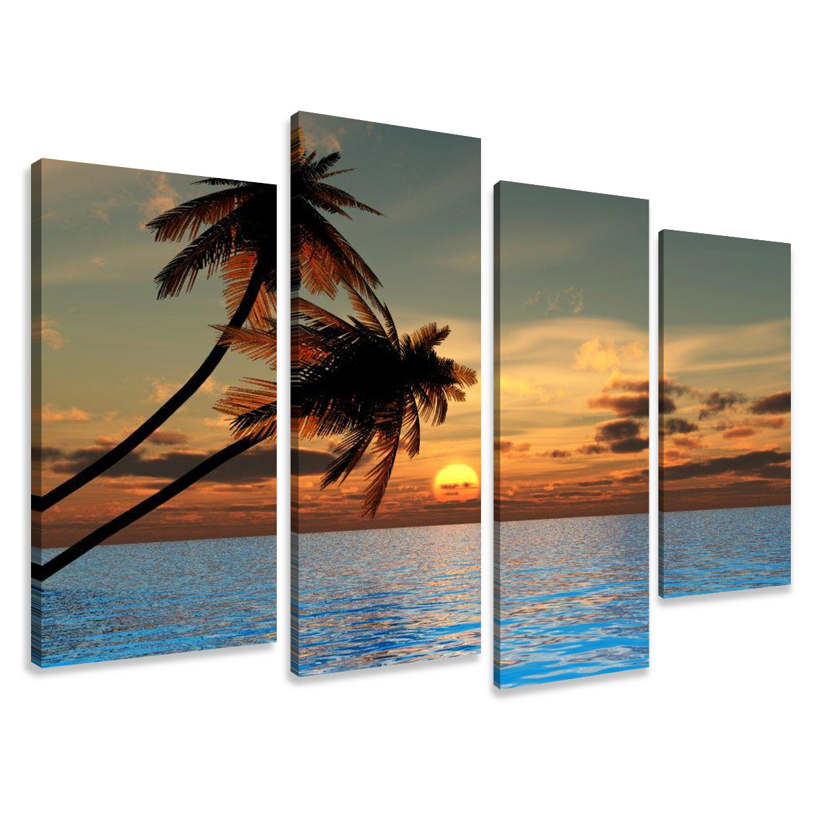 Framed 120 X 80 Cm Palm Tree Picture – Modern Art Print On Canvas | Wall Art For Living Room & Lounge | Elegant Canvas Art – Item No. 6144