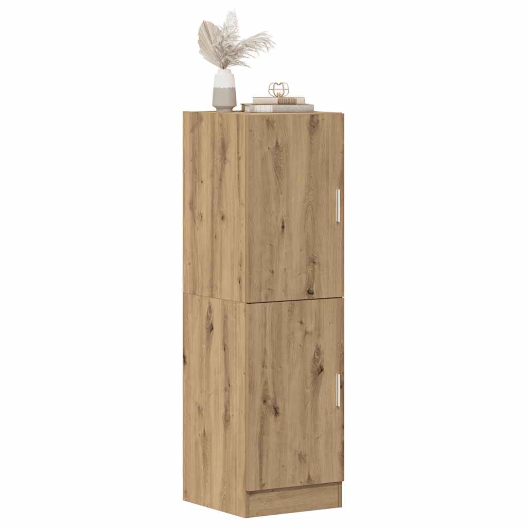 Image of Vidaxl Kitchen Cabinet - Oak 38x41.5x131.5 Cm Wood, Cabinet, Kitchen Unit, Auxiliary Cabinet, Storage Cabinet, Dish Cabinet, Sideboard