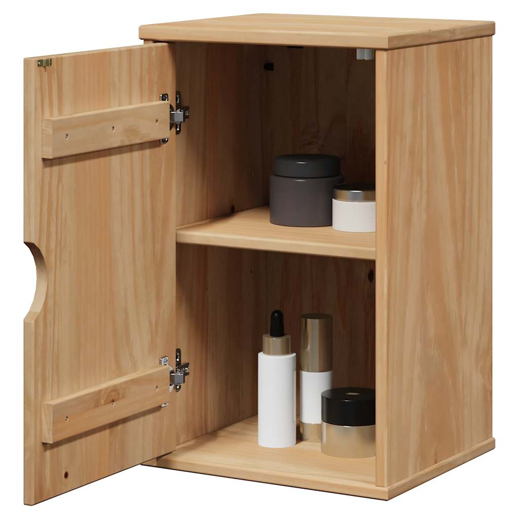 Image of Vidaxl Bathroom Cabinet, Bathroom Cabinet With Storage, Hanging Cabinet For Bathroom, Bathroom Furniture, Modern, Solid Pine Wood