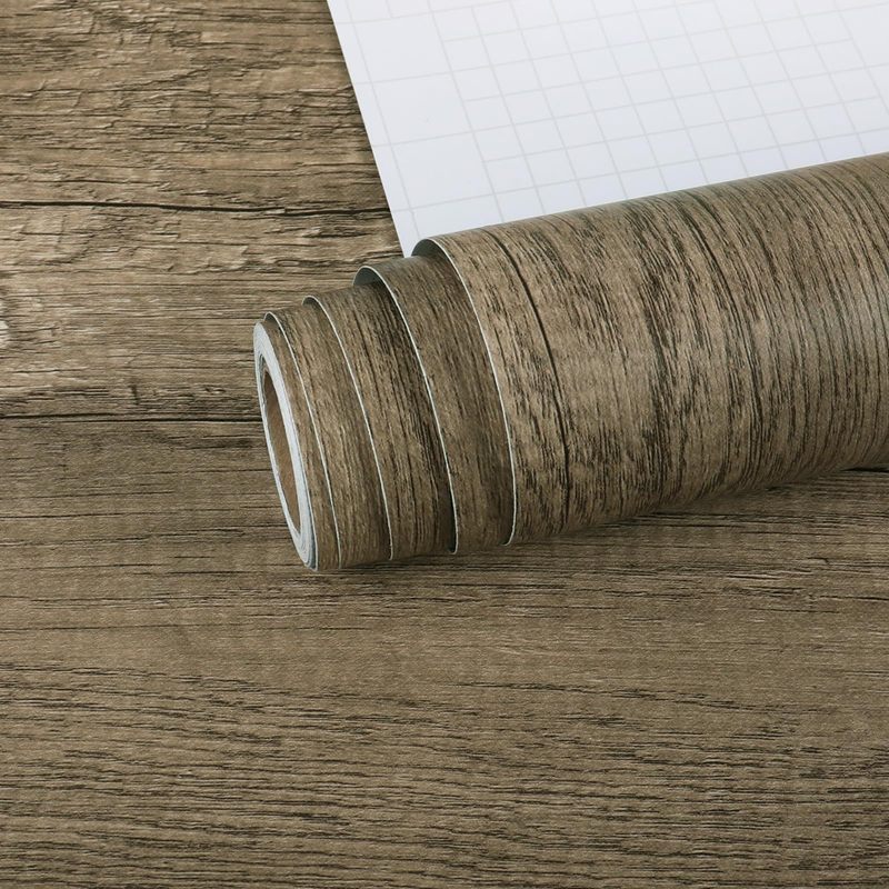 Self-adhesive Furniture Foil Wood Grain Structure Grey 60 X 900 Cm