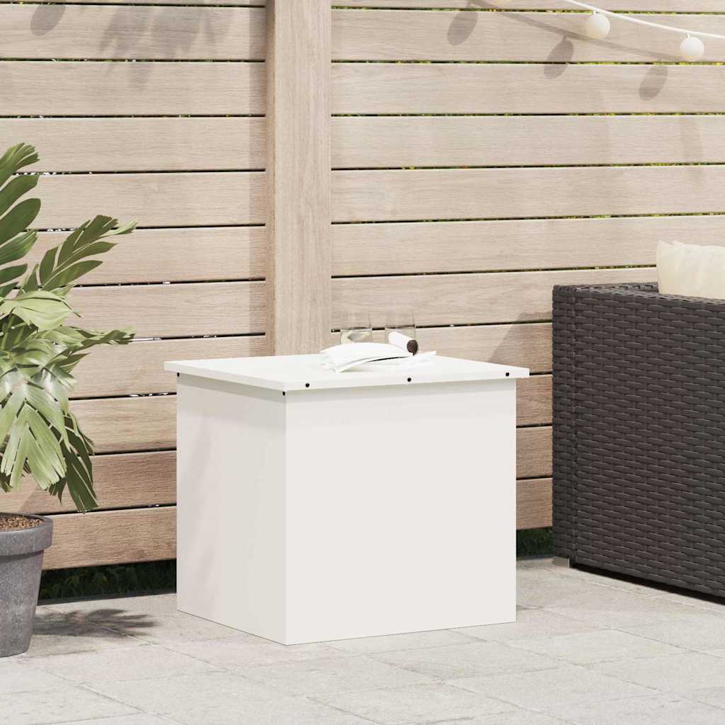 Image of Vidaxl Garden Storage Box Steel 55 X 50.5 X 50 Cm 220 White, Garden And Terrace Storage, Box, Metal Organizer, Rectangular Industrial Cabinet