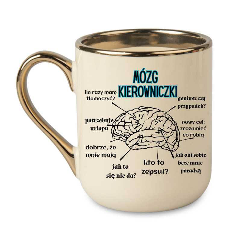 TEMU Elegancki Kubek "Mózg kierowniczki" idealny prezent upominek 330 Kremowykubek śmieszny | kubki | kubki z nadrukiem| kubek z napisem | kubek do
